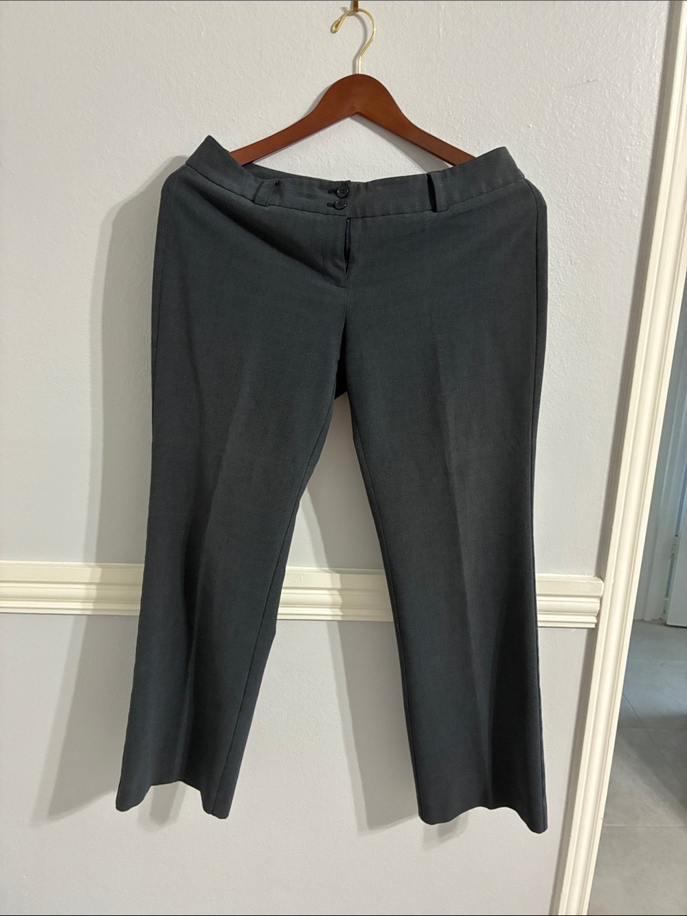New York & Company Stretch Dress Pants Size 8 Petite Charcoal Gray Bootcut Work